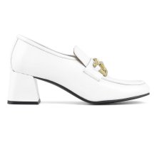 Shop On Line Heeled patent-leather moccasin F08171824-0179 In Vendita